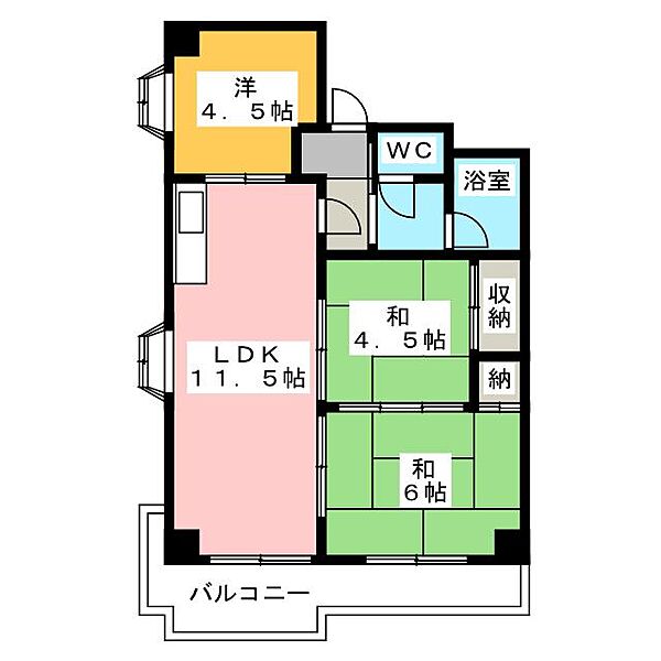 ハイタウンみずほ　I ｜岐阜県瑞穂市野白新田(賃貸マンション3LDK・5階・54.00㎡)の写真 その2