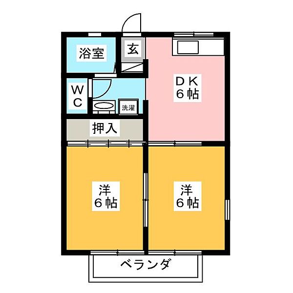 コーポ高橋 ｜岐阜県本巣郡北方町加茂(賃貸アパート2DK・1階・42.00㎡)の写真 その2