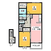 ヴィラパーチェII  ｜ 岐阜県瑞穂市呂久（賃貸アパート2LDK・2階・57.21㎡） その2