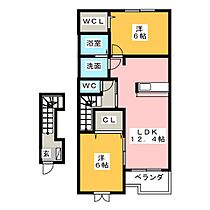 ラブリーメゾンヒノキ　B  ｜ 岐阜県揖斐郡大野町大字瀬古（賃貸アパート2LDK・2階・58.52㎡） その2