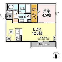 Ｒｅｇｕｌｕｓ 2階1LDKの間取り