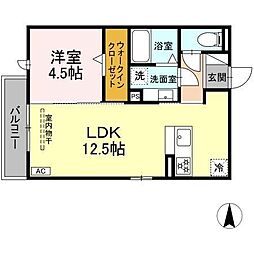 Ｒｅｇｕｌｕｓ 2階1LDKの間取り