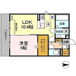 Ｓｏｕｗａ 2階1LDKの間取り