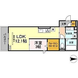 Ｓｏｕｗａ 3階1LDKの間取り
