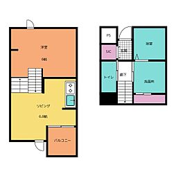 elm -B-　（エルム　ビー） 2階ワンルームの間取り