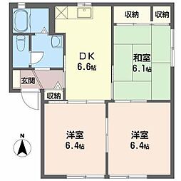 フィールドビレッヂ　Ａ棟 1階3DKの間取り