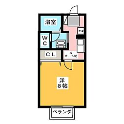 ルミエール 1Kの間取図画像