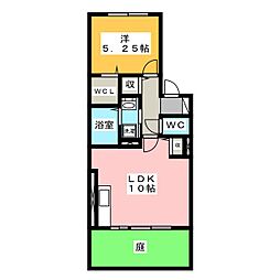ベルドミール瑞穂 1LDKの間取図画像