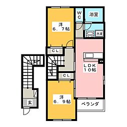 スターテラスまつ 2LDKの間取図画像