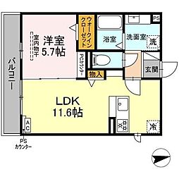 エクレール 1LDKの間取図画像