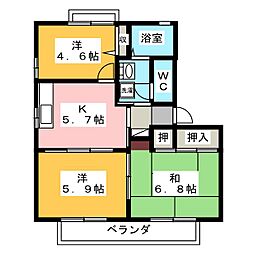 フリーデンハイムB 3Kの間取図画像