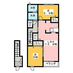 クレインアライト3 2LDKの間取図画像
