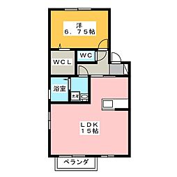 ピアチェーレ武 1LDKの間取図画像