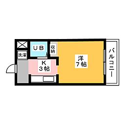 アビタシオンK5 1Kの間取図画像