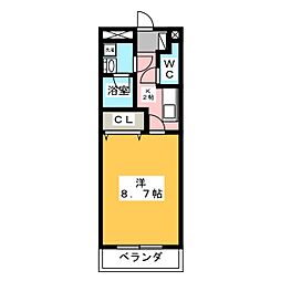 アメニティ・ハイム 1Kの間取図画像