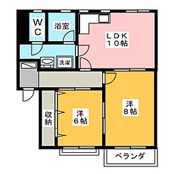 ロイヤルガーデンC 2LDKの間取図画像