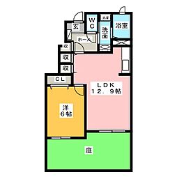 ユイマーレB 1LDKの間取図画像
