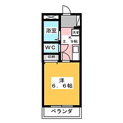 メゾンY.T 1Kの間取図画像