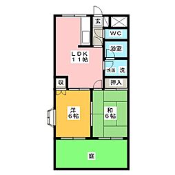 エポックハイム 2LDKの間取図画像