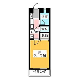 コーポサカエ2 1Kの間取図画像