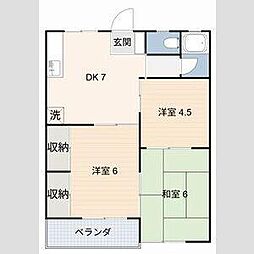 藤橋ビル 3DKの間取図画像