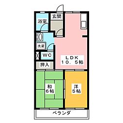アーバンコーポ 2LDKの間取図画像