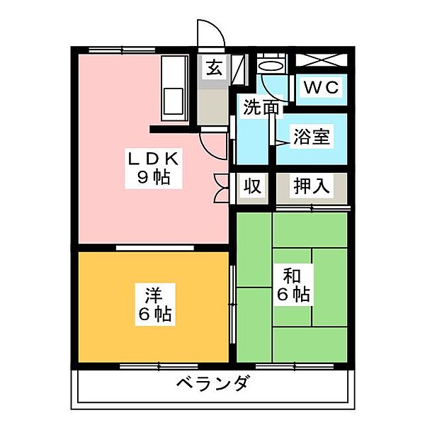 エル・カインド ｜岐阜県美濃加茂市加茂川町３丁目(賃貸マンション2LDK・2階・45.36㎡)の写真 その2