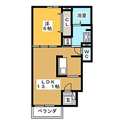 ブロマンス 1LDKの間取図画像