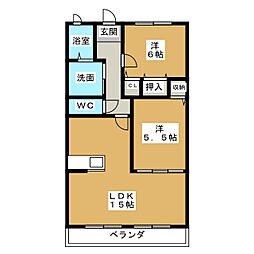 ハートフル柚子 2LDKの間取図画像
