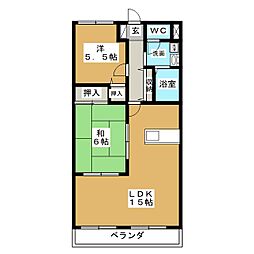 サニーコート 2LDKの間取図画像