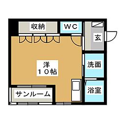 ドリームパレス ワンルームの間取図画像