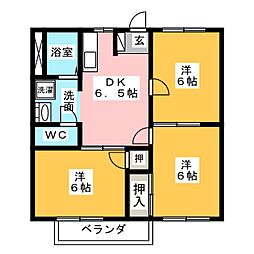 もりやまハイツ 3DKの間取図画像