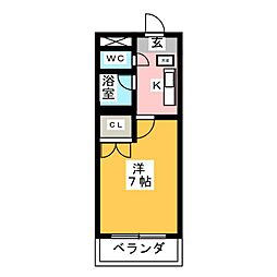 fff-太田 1Kの間取図画像