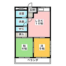 セントラルパークD 2LDKの間取図画像