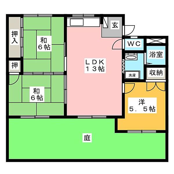 コーポ伊藤 ｜岐阜県羽島市竹鼻町(賃貸マンション3LDK・1階・58.18㎡)の写真 その2