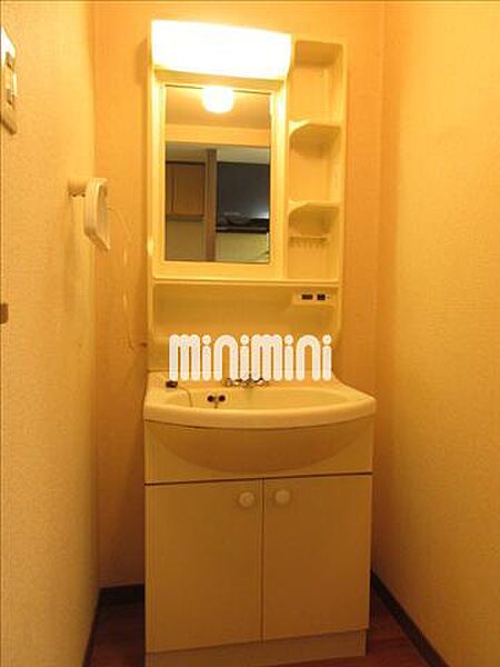 画像14:鏡付きの洗面化粧台です。