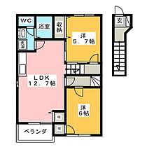 ロッサ　Ｂ  ｜ 岐阜県羽島市正木町曲利（賃貸アパート2LDK・2階・65.14㎡） その2