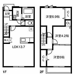 QUALL 1階3LDKの間取り