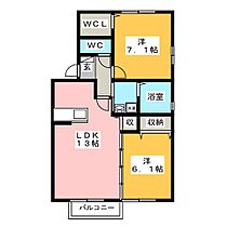 カオン　Ｂ  ｜ 岐阜県羽島市福寿町間島８丁目（賃貸アパート2LDK・2階・59.54㎡） その2