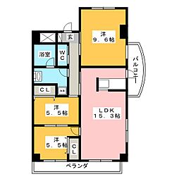 レジデンスタツミ2番館 3LDKの間取図画像