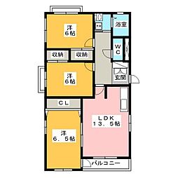 M・エコー 3LDKの間取図画像
