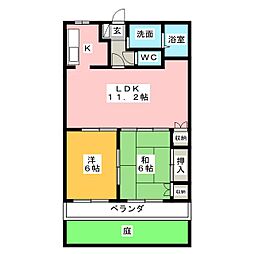 メゾンソレイユ 2LDKの間取図画像