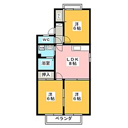 ウィンドワードB 3LDKの間取図画像