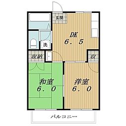 newcityシンNo.1 2DKの間取図画像