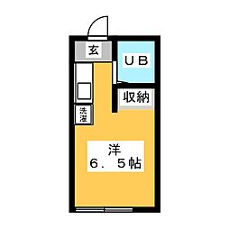 コーポラス須賀A ワンルームの間取図画像