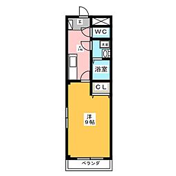 TOPHOUSE中津川2 1Kの間取図画像