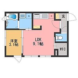 プリメーロ本町 1LDKの間取図画像