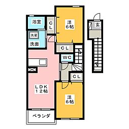 グランツ・ニムラ 2LDKの間取図画像