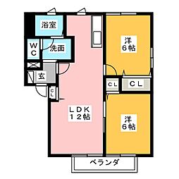 フォーレスA 2LDKの間取図画像