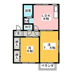 トラッドシマダ 2LDKの間取図画像